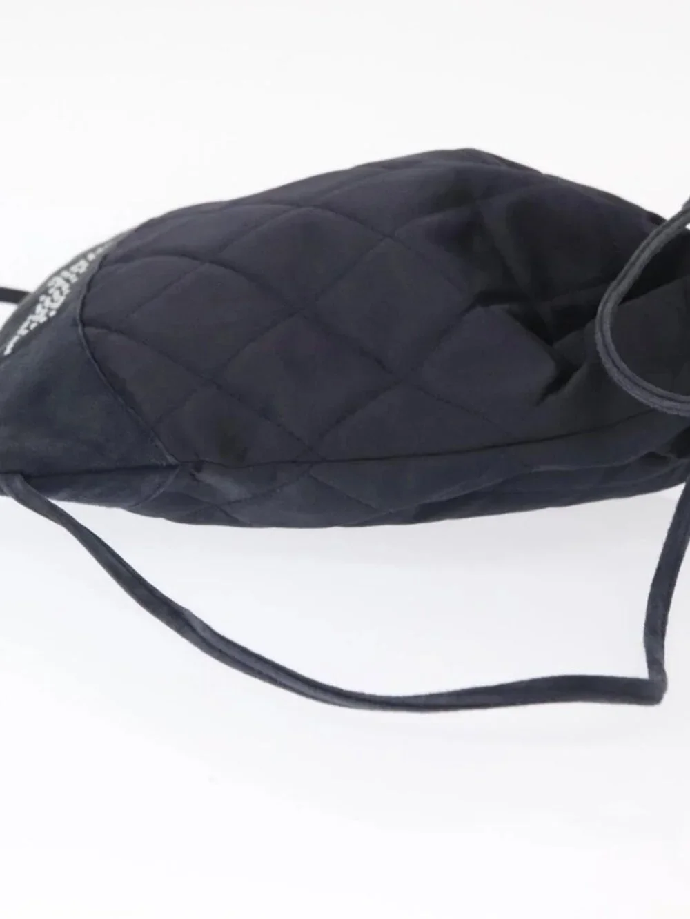 CHANEL Matelasse Backpack Satin Navy CC Auth 154704